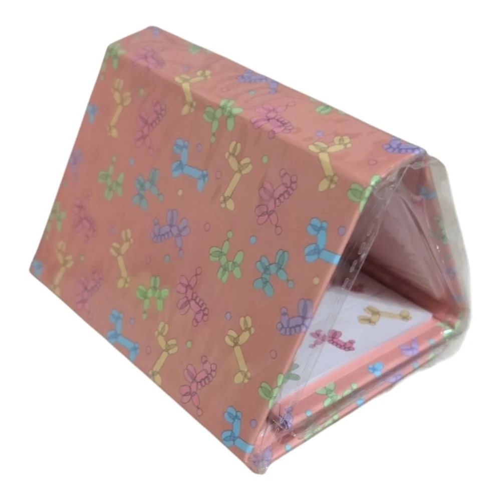 Jot Pink Balloon Dogs Printed Sticky Notes Memo Pad Trifold Booklet Set